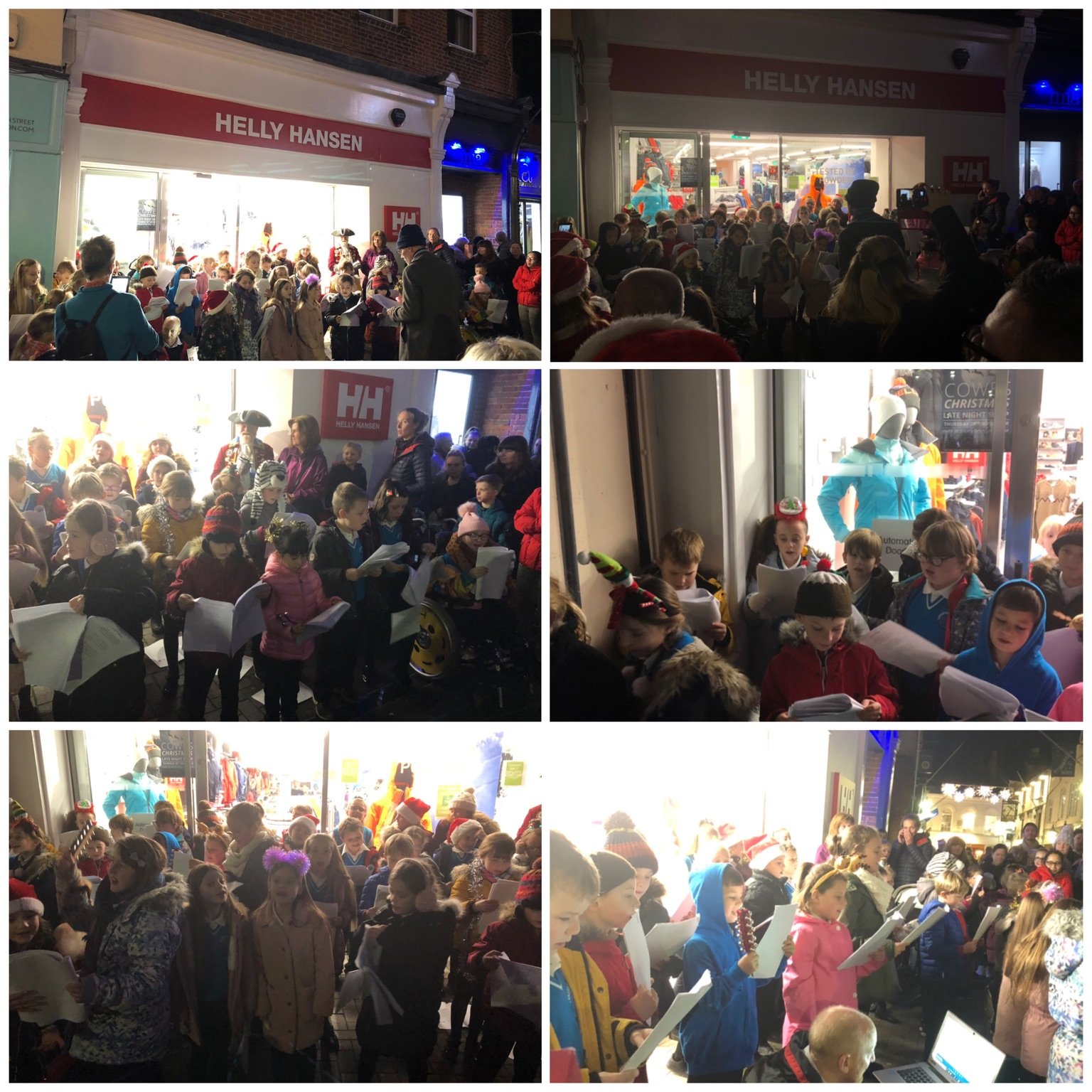 Children perform in Cowes High Street for late night shopping